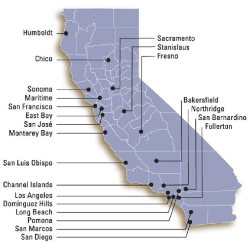 Map of California State Universities