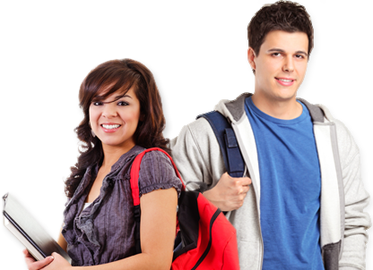 Two Students wearing backpacks